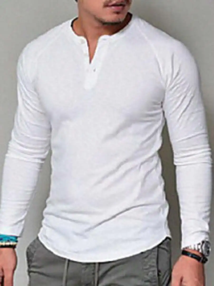 Mens V-Neck Henley Long Sleeve Casual Shirt
Mens V-Neck Henley Long Sleeve Casual Shirt