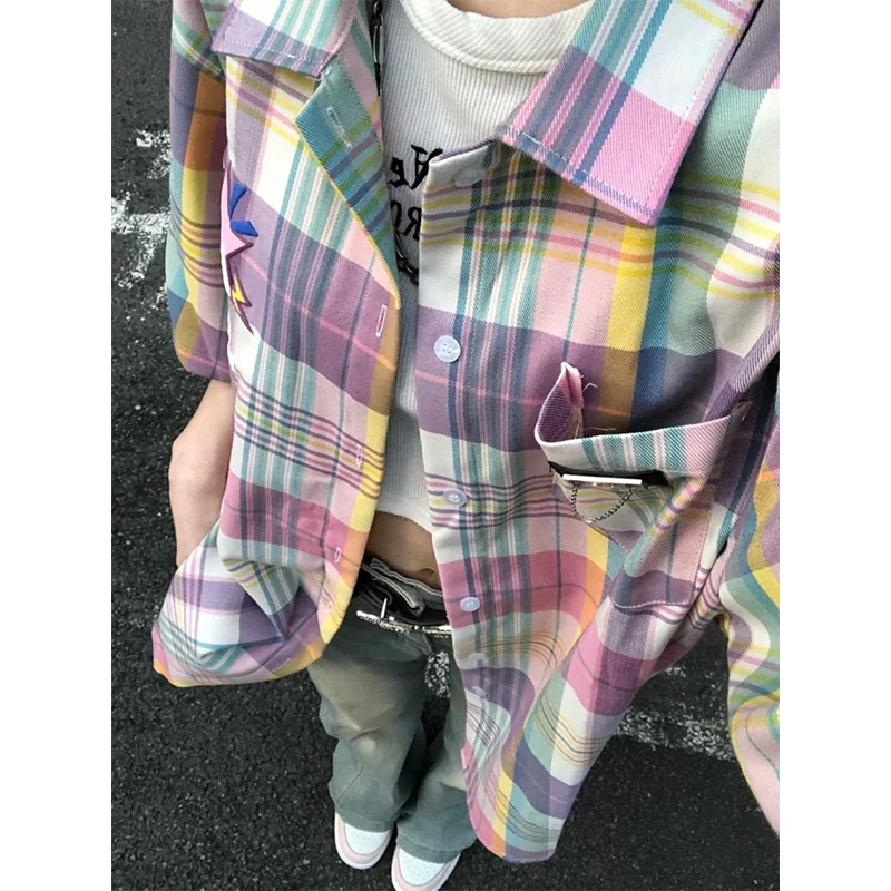 Femme Spring Summer Fashion Korean Printing Polo Collar Women Shirts Trend Vintage Pocket Young Style Cotton Long Sleeve Top Tee
Femme Spring Summer Fashion Korean Printing Polo Collar Women Shirts Trend Vintage Pocket Young Style Cotton Long Sleeve Top Tee