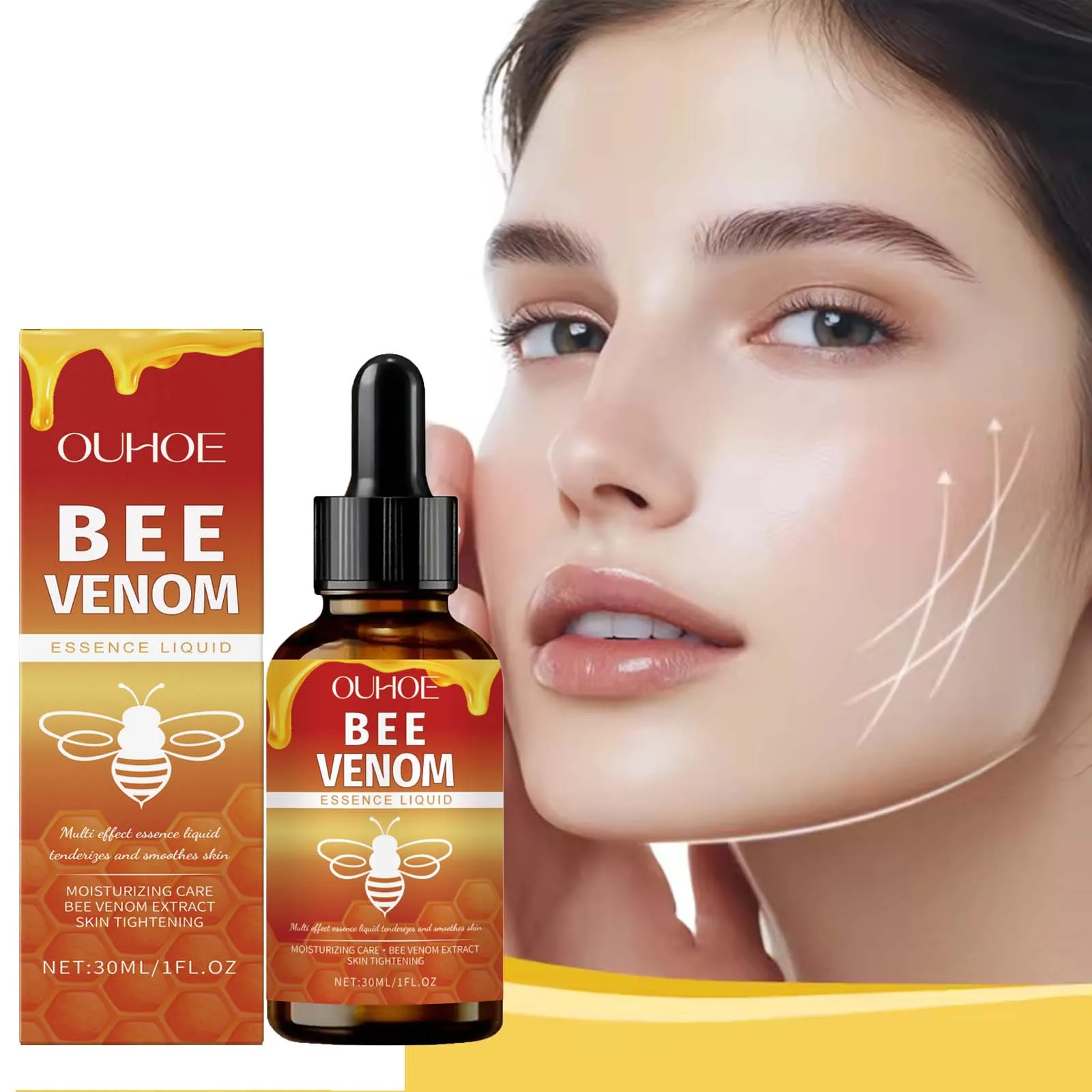 Bee Venom Firming Serum Lifting Tightening Fades Fine Lines Hydrating Brightening Facial Skin Treatment for Firmer Radiant Skin
Bee Venom Firming Serum Lifting Tightening Fades Fine Lines Hydrating Brightening Facial Skin Treatment for Firmer Radiant Skin