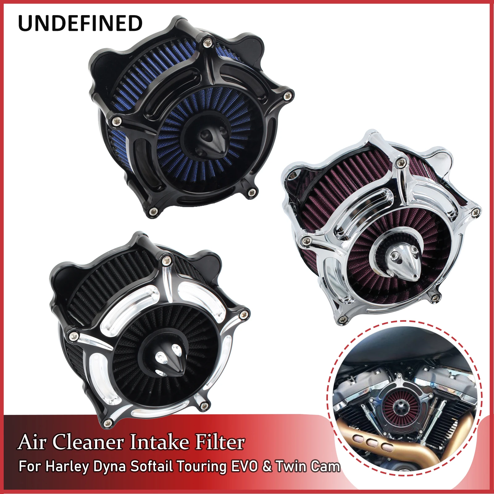 Turbine Motorcycle Air Cleaner Intake Filter System Aluminum For Harley Touring Road King Softail Fat Boy Dyna Street Bob FXST
Turbine Motorcycle Air Cleaner Intake Filter System Aluminum For Harley Touring Road King Softail Fat Boy Dyna Street Bob FXST