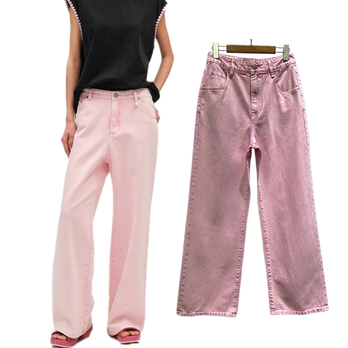 Dave&Di Minimalist Women's Denim Pants Women High Street High Waisted Loose Pink Color Jeans Vintage Mom Jeans For Women
Dave&Di Minimalist Women's Denim Pants Women High Street High Waisted Loose Pink Color Jeans Vintage Mom Jeans For Women
