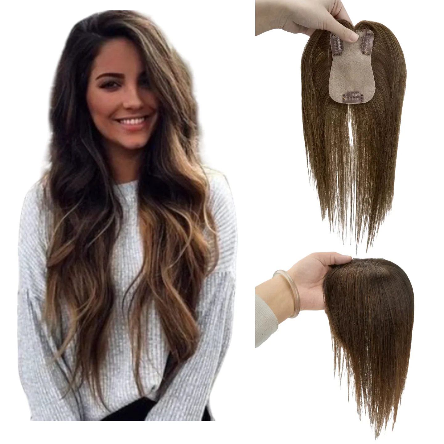 Undetectable Human Hair Topper for Women Silk Base Mono Top 100% Remy Mongolian Hair Pre-Cut Lace Parting 7x11
Undetectable Human Hair Topper for Women Silk Base Mono Top 100% Remy Mongolian Hair Pre-Cut Lace Parting 7x11