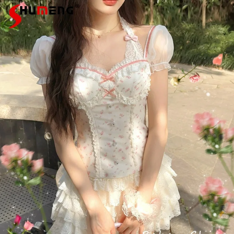 2024 Summer New Japanese Lolita Style Puff Sleeves Blouse Bow Shivering Dots Doll Shirt Single-breasted Slim Fit Blouse De Mujer
2024 Summer New Japanese Lolita Style Puff Sleeves Blouse Bow Shivering Dots Doll Shirt Single-breasted Slim Fit Blouse De Mujer