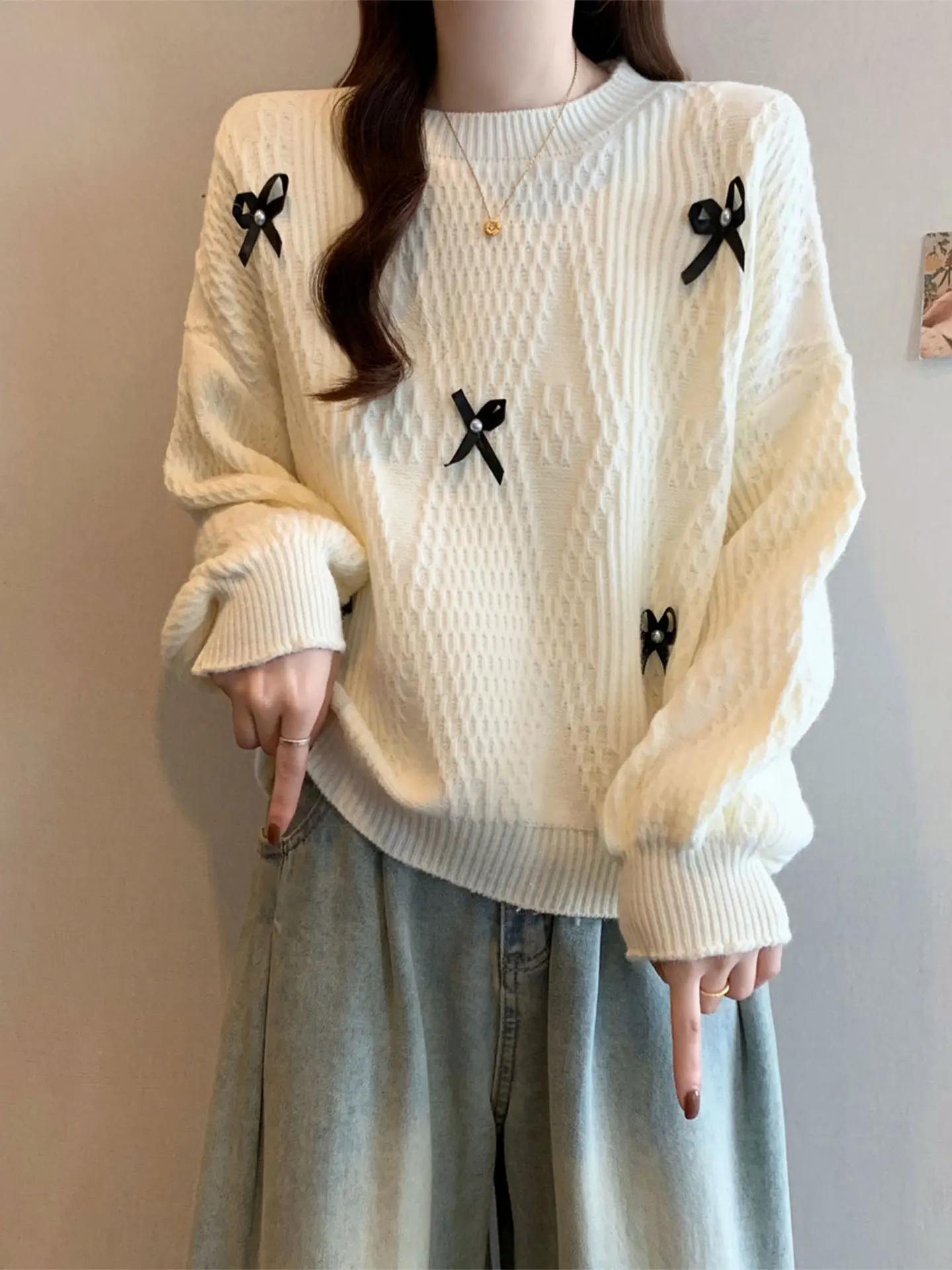 Ele plus Size Women's Long Sve Knitwear Winter Faion Knot Versatile Agel Casual Loose Fit Knitted Top
Ele plus Size Women's Long Sve Knitwear Winter Faion Knot Versatile Agel Casual Loose Fit Knitted Top