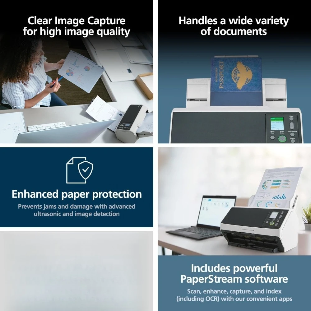 High Speed Color Duplex Document Scanner with Network Connectivity for Office
High Speed Color Duplex Document Scanner with Network Connectivity for Office