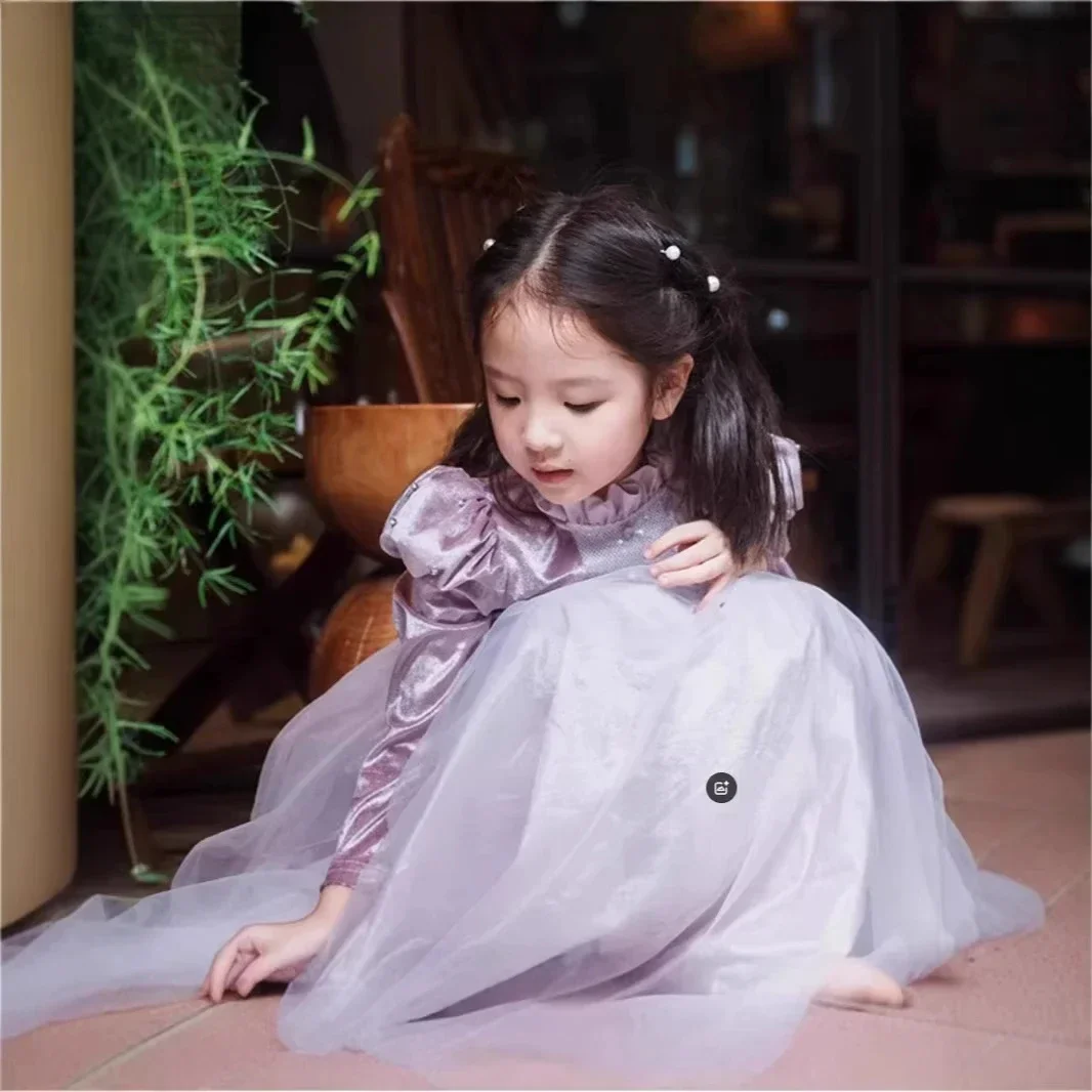 Customized Lavender Flower Girl Dresses for Wedding Tulle Full Sleeves Elegant First Communion Banquet Prom Kids Birthday Gown
Customized Lavender Flower Girl Dresses for Wedding Tulle Full Sleeves Elegant First Communion Banquet Prom Kids Birthday Gown