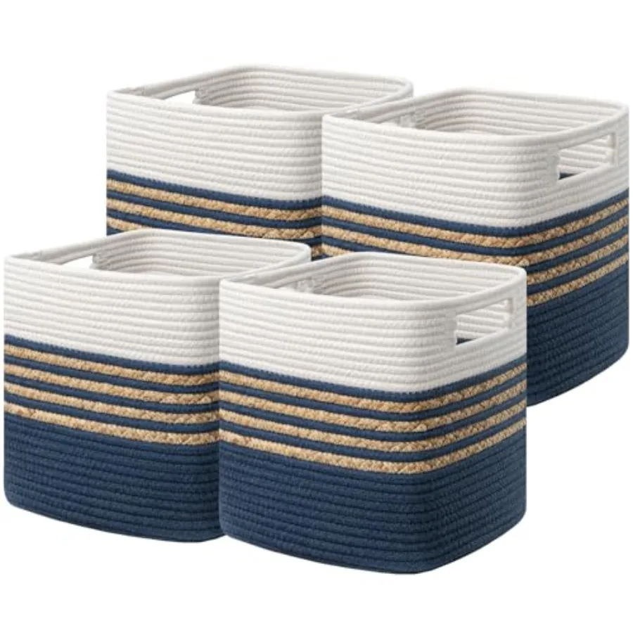 Set of 4 Storage Cubes 11 X 10.5 X 10.5 in, Water Hyacinth Storage Bins for Shelves, Toys, Books, Organizing Baskets with Handl
Set of 4 Storage Cubes 11 X 10.5 X 10.5 in, Water Hyacinth Storage Bins for Shelves, Toys, Books, Organizing Baskets with Handl