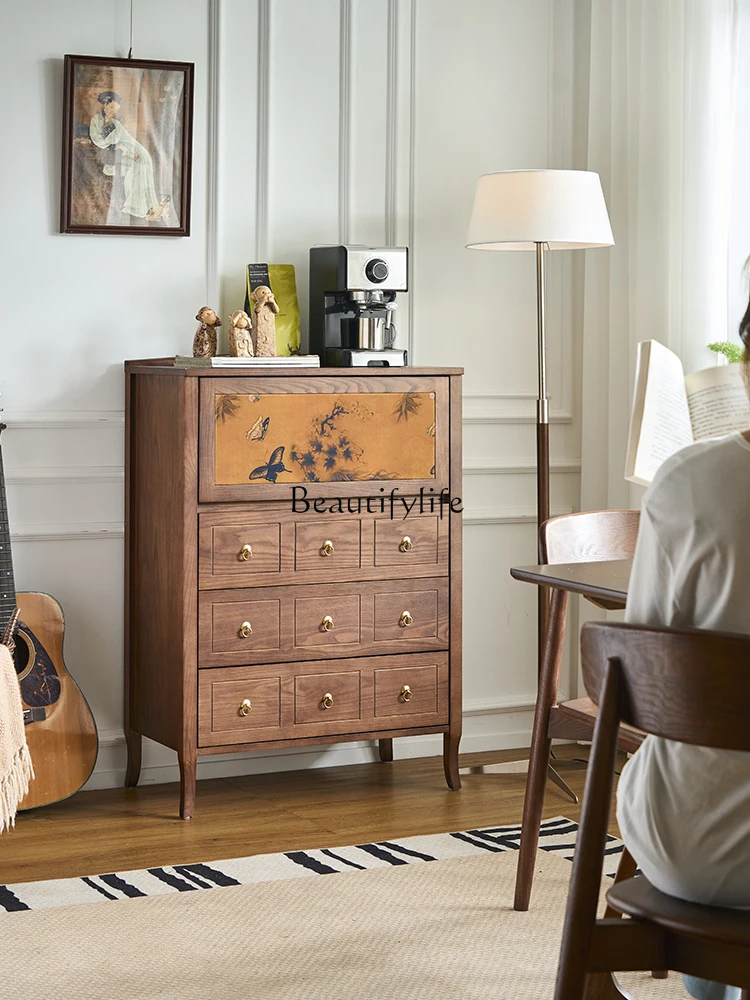 *French retro solid wood chest small apartment household upturn door storage cabinet
*French retro solid wood chest small apartment household upturn door storage cabinet