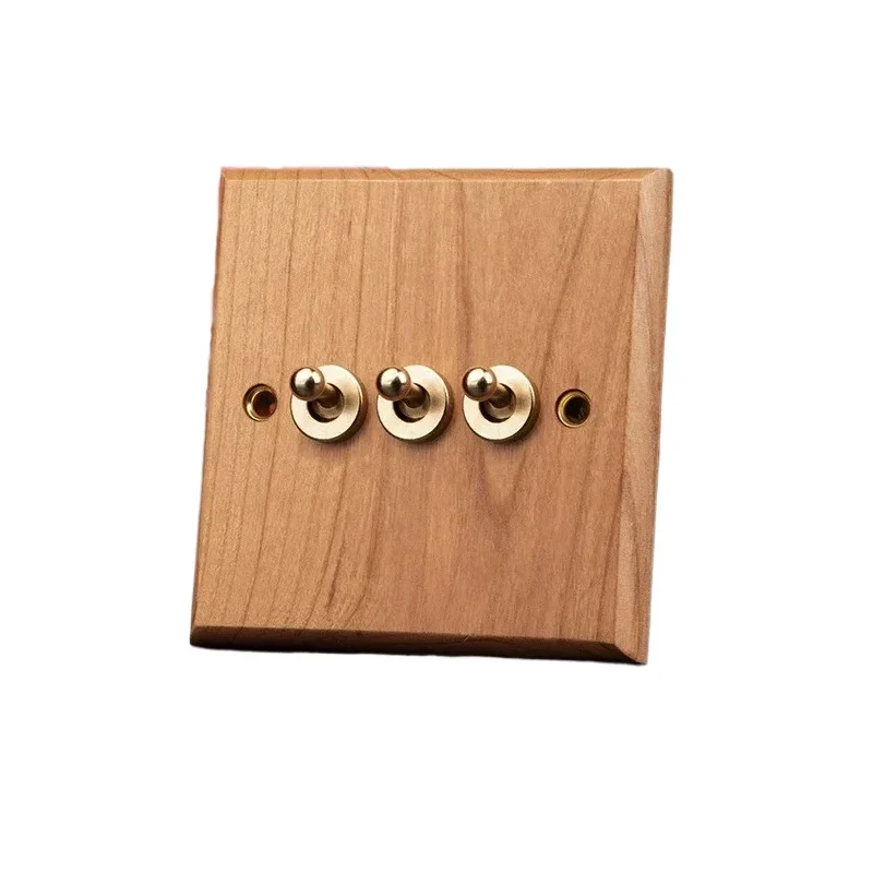 Vintage Beech Solid Wood Panel Brass Lever Wall Toggle Switch Wood Natural Color for Home Improvement
Vintage Beech Solid Wood Panel Brass Lever Wall Toggle Switch Wood Natural Color for Home Improvement
