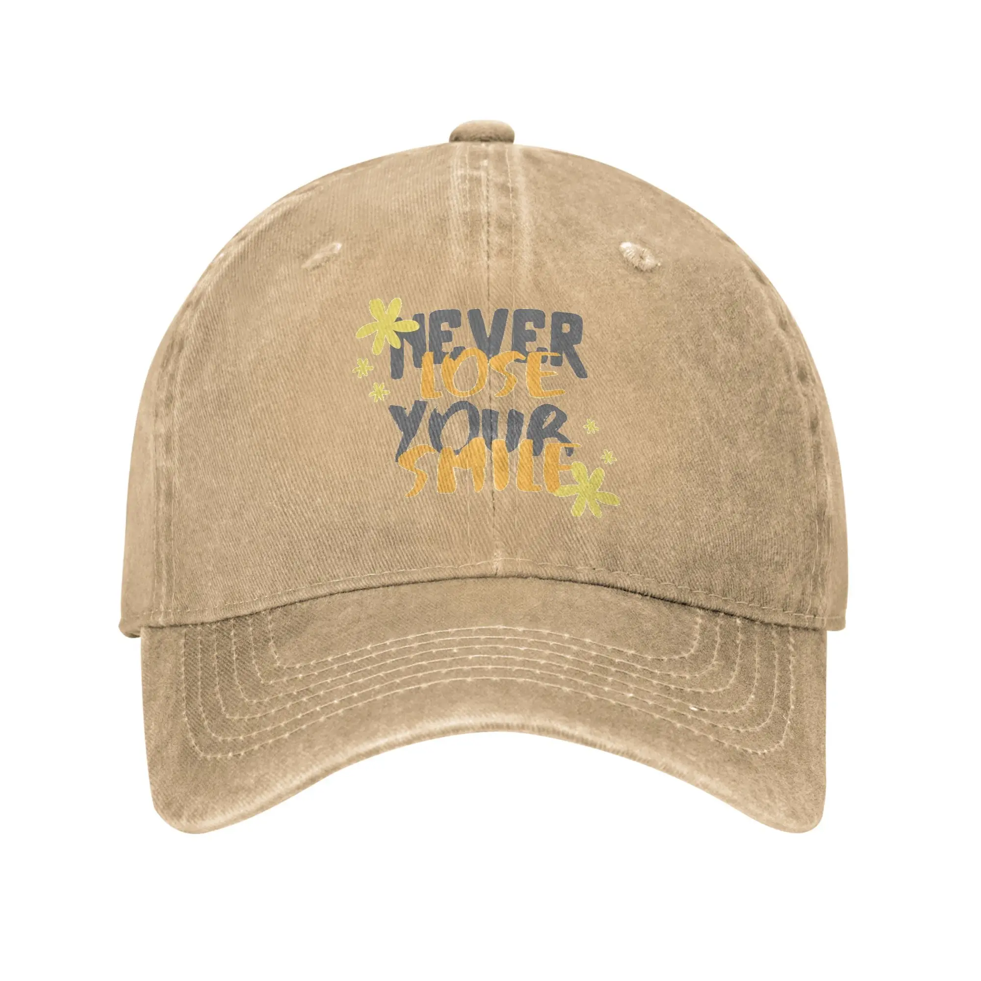 Fashion Never Lose Your Smile Baseball Caps Unisex Style Distressed Denim Sun Cap Outdoor Workouts Unstructured Soft Caps Hat
Fashion Never Lose Your Smile Baseball Caps Unisex Style Distressed Denim Sun Cap Outdoor Workouts Unstructured Soft Caps Hat