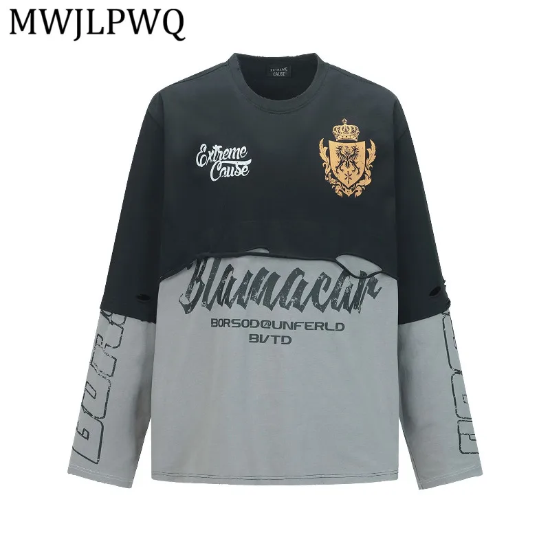 MWJLPWQ American Men's Clothing 2026 Autumn New Trendy Distressed Biker Style Retro Color Block Fake Two-Piece Sweatshirt 16588
MWJLPWQ American Men's Clothing 2026 Autumn New Trendy Distressed Biker Style Retro Color Block Fake Two-Piece Sweatshirt 16588