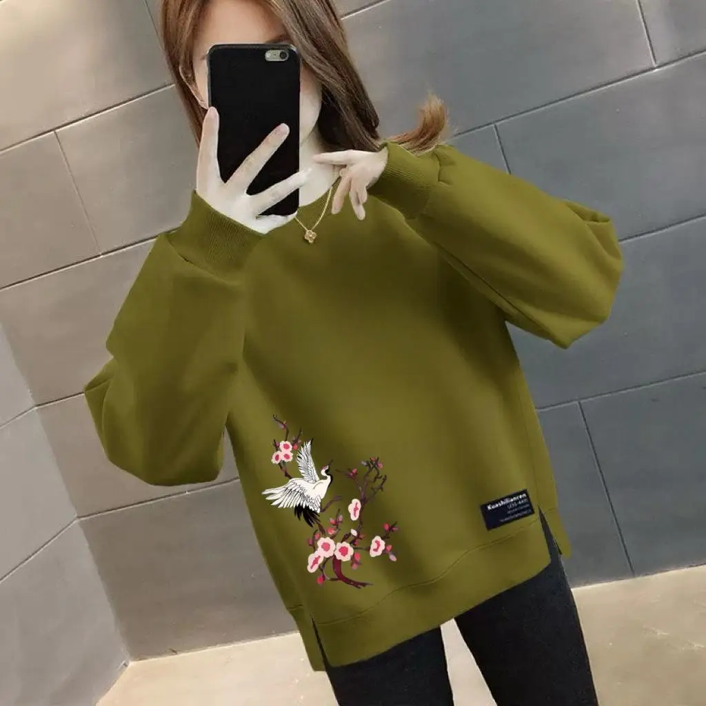 Thickened Fleece Sweatshirt round Neck Loose Women's Style Spring Autumn New Arrival Korean Version Mom's Outerwear Top
Thickened Fleece Sweatshirt round Neck Loose Women's Style Spring Autumn New Arrival Korean Version Mom's Outerwear Top