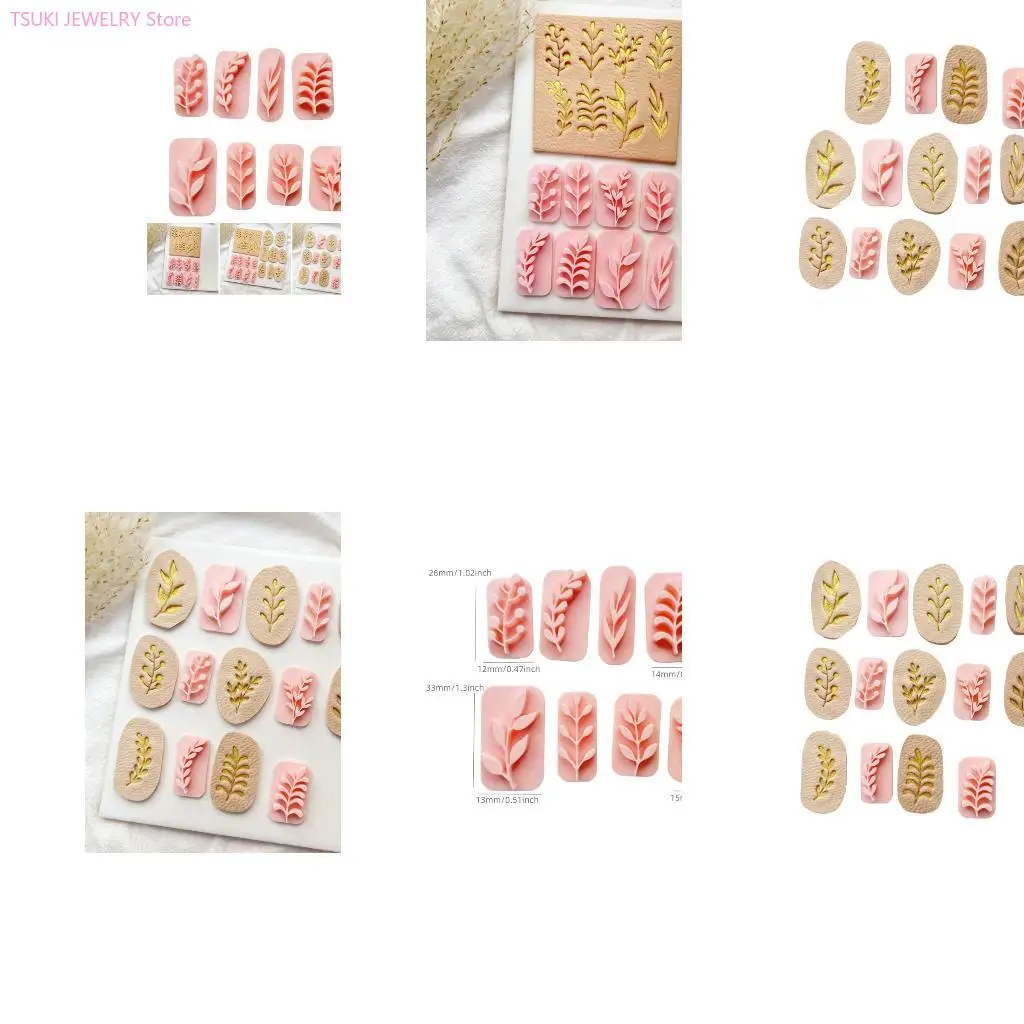 62KE 8 шт., мягкие глиняные формы для аксессуаров в форме листа для сережек DIY, подходящие для начинающих и профессиональных
62KE 8 шт., мягкие глиняные формы для аксессуаров в форме листа для сережек DIY, подходящие для начинающих и профессиональных