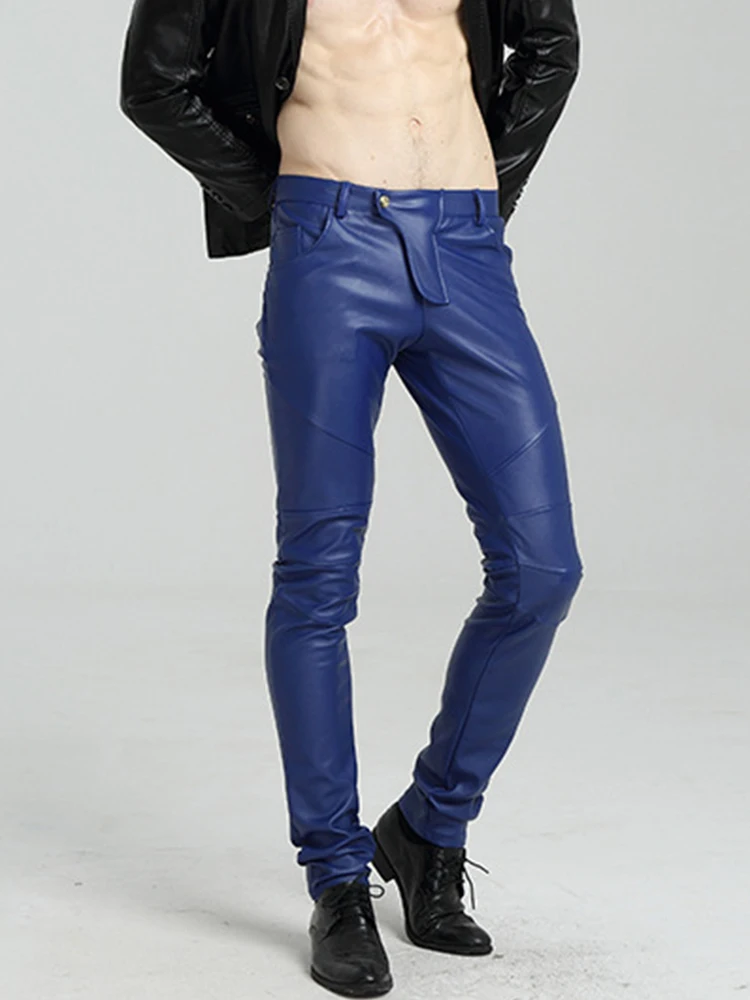 Casual Solid Color PU Leather Trousers Mens Fashion Slim Fit Elastic Straight Pants Men Vintage Patchwork Button Leather Bottoms
Casual Solid Color PU Leather Trousers Mens Fashion Slim Fit Elastic Straight Pants Men Vintage Patchwork Button Leather Bottoms