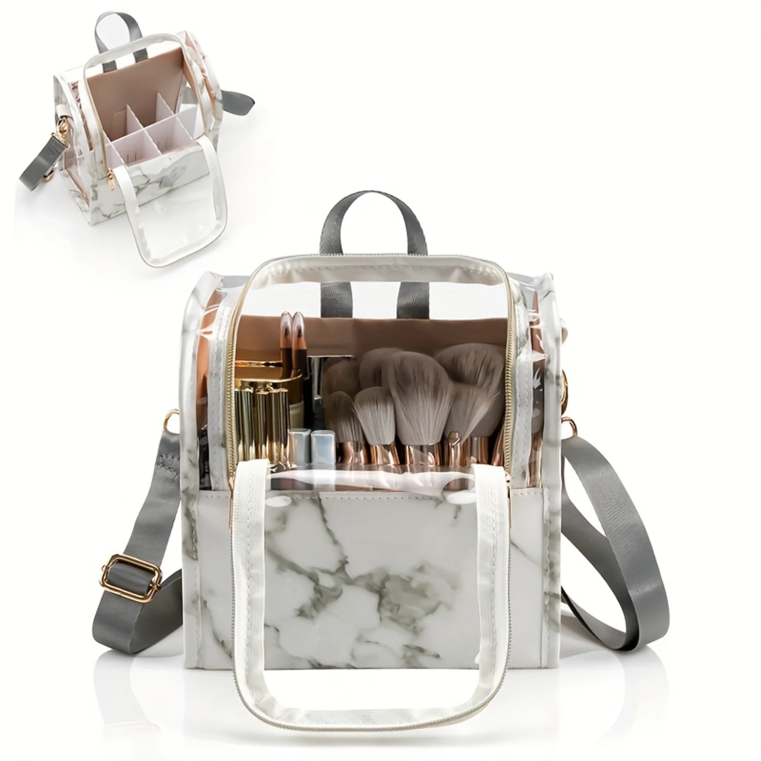 Multifunctional Makeup Bag, Portable Shoulder Bag, Travel Cosmetic Bag, Makeup Brush Holder Organizer
Multifunctional Makeup Bag, Portable Shoulder Bag, Travel Cosmetic Bag, Makeup Brush Holder Organizer