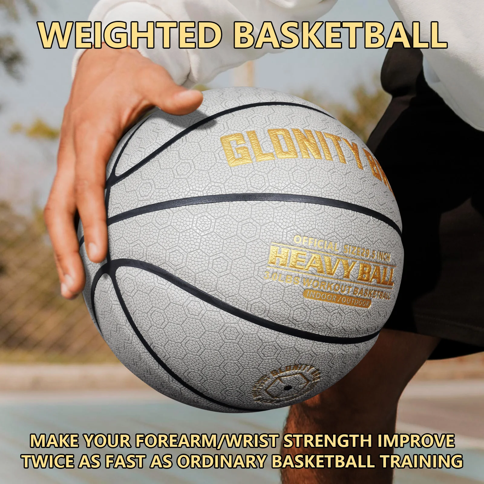 Weighted Basketball 3/2.2Lbs 28.5"/29.5",Size 6/7 Wear-resistant In&Outdoor Heavy Training Ball For Dribbling,Passing Rebounding
Weighted Basketball 3/2.2Lbs 28.5"/29.5",Size 6/7 Wear-resistant In&Outdoor Heavy Training Ball For Dribbling,Passing Rebounding