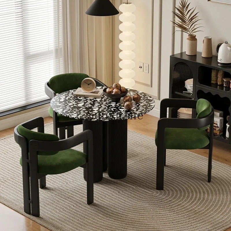 French retro terrazzo round dining table antique afternoon tea marble dining table and chairs
French retro terrazzo round dining table antique afternoon tea marble dining table and chairs