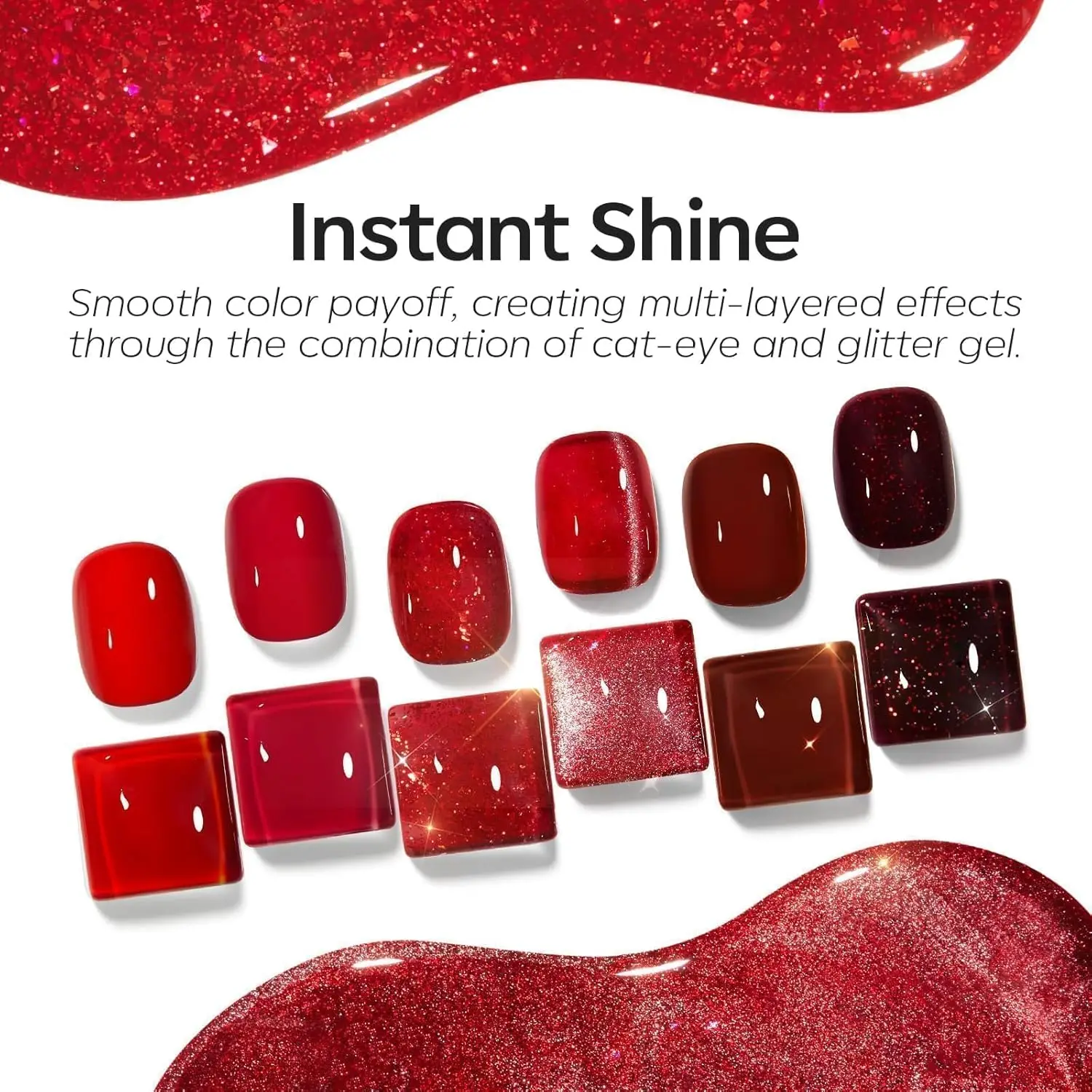 modelones Red Gel Nail Polish Set 6 Colors Burgundy Cherry Dark Red Cat Eye Glitter Color Changing with Magnet Soak Off Nail Art
modelones Red Gel Nail Polish Set 6 Colors Burgundy Cherry Dark Red Cat Eye Glitter Color Changing with Magnet Soak Off Nail Art