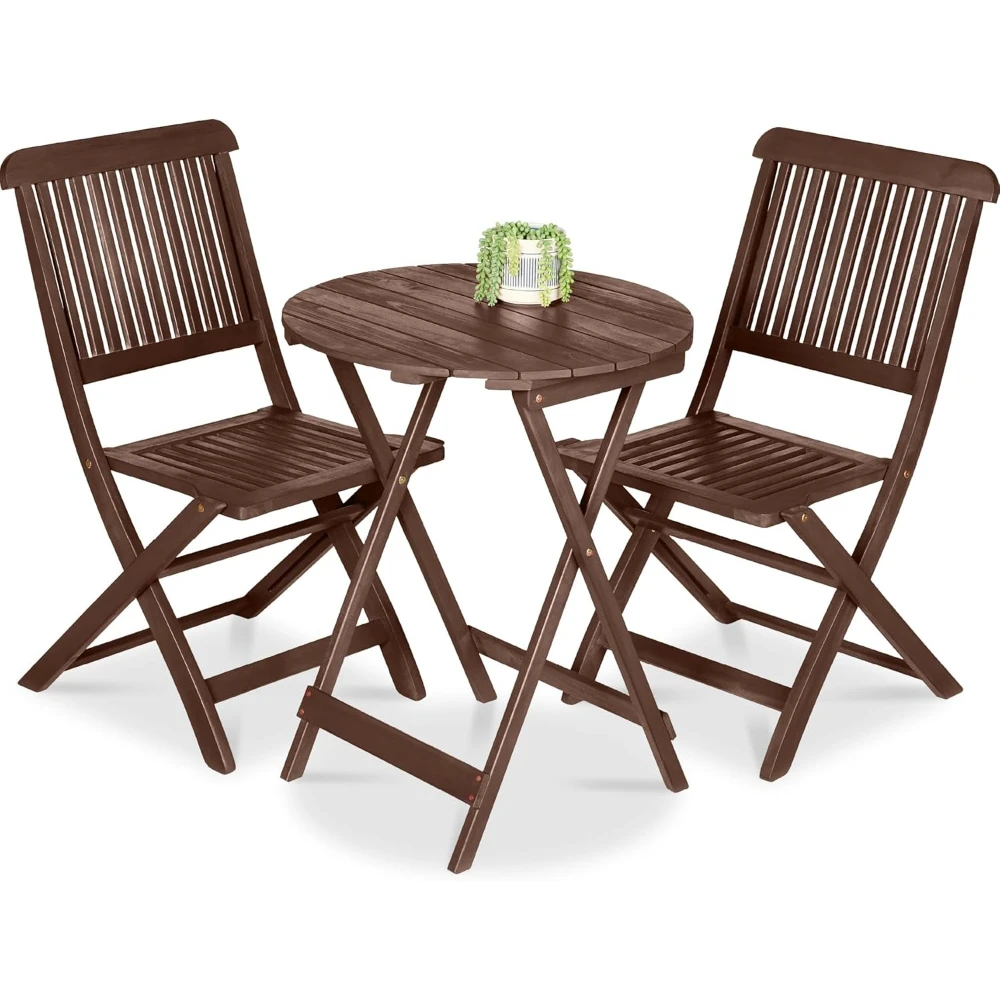 3-Piece Acacia Wood Bistro Set, Folding Patio Furniture w/ 2 Chairs & Round Coffee Table for Backyard Deck Balcony
3-Piece Acacia Wood Bistro Set, Folding Patio Furniture w/ 2 Chairs & Round Coffee Table for Backyard Deck Balcony