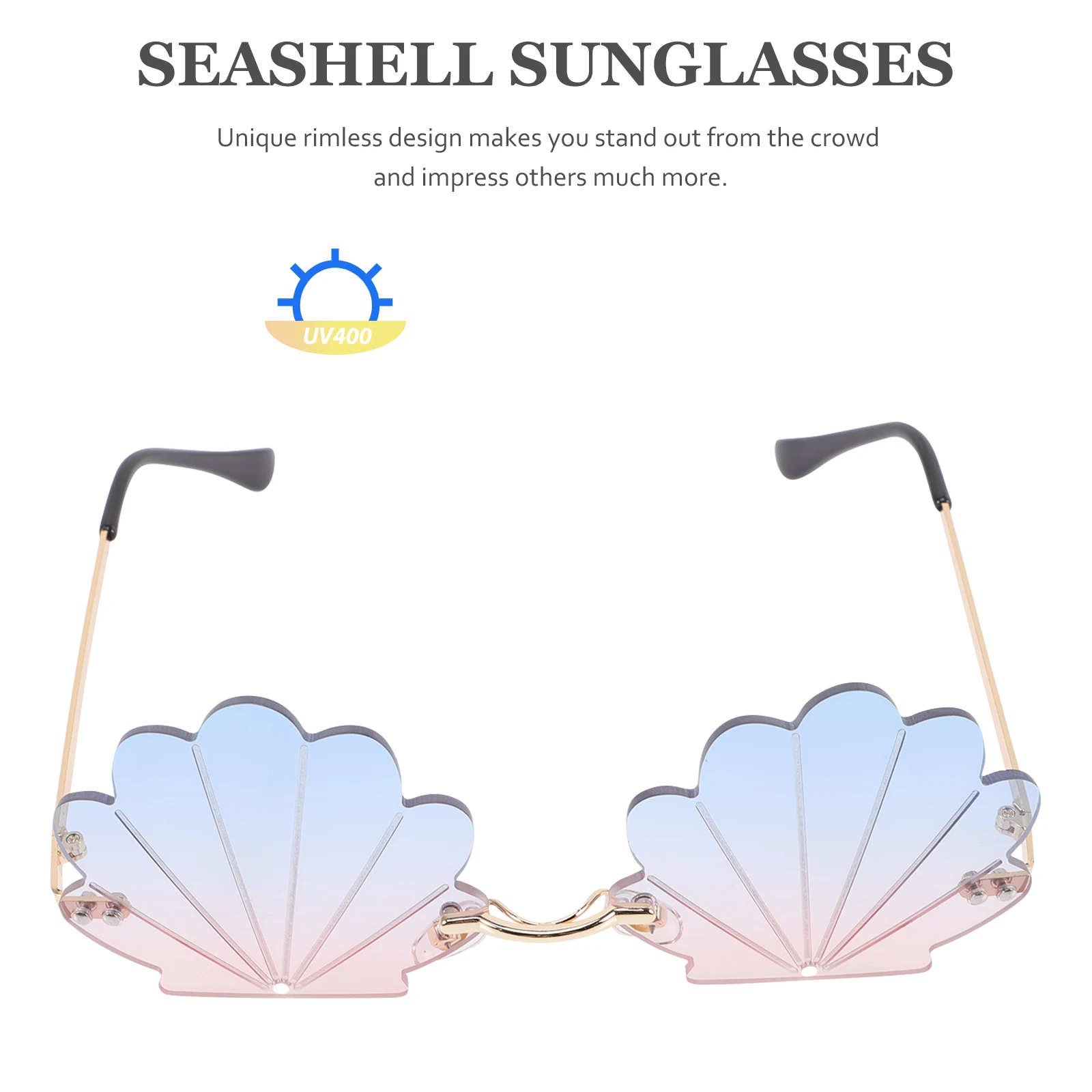 Gold Frame Sunglasses Metal PC Lens Lightweight Durable Fun Design Party Accessories Women Seashell Style Cool Glasses Gift Idea
Gold Frame Sunglasses Metal PC Lens Lightweight Durable Fun Design Party Accessories Women Seashell Style Cool Glasses Gift Idea