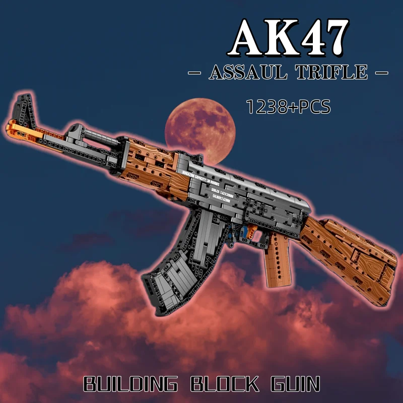 Military Army Series AK47 Assault Rifle Model Building Blocks Shooting Toy Gun Blocks Children's Holiday Gift DIY Toy Best Gift
Military Army Series AK47 Assault Rifle Model Building Blocks Shooting Toy Gun Blocks Children's Holiday Gift DIY Toy Best Gift
