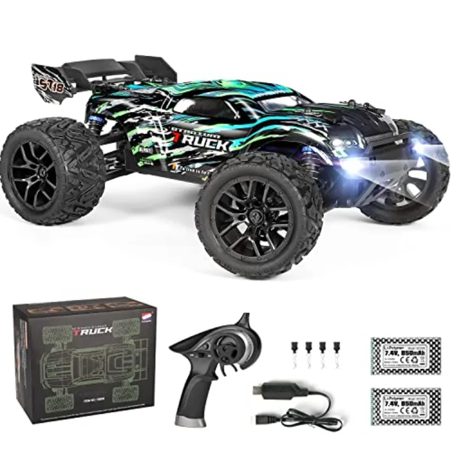 RC Cars Hailstorm: 36+KM/H High Speed 4WD 1:18 Scale Waterproof Truggy for Off-Road Use, Black/Red ABS Plastic with Dual Rechar
RC Cars Hailstorm: 36+KM/H High Speed 4WD 1:18 Scale Waterproof Truggy for Off-Road Use, Black/Red ABS Plastic with Dual Rechar