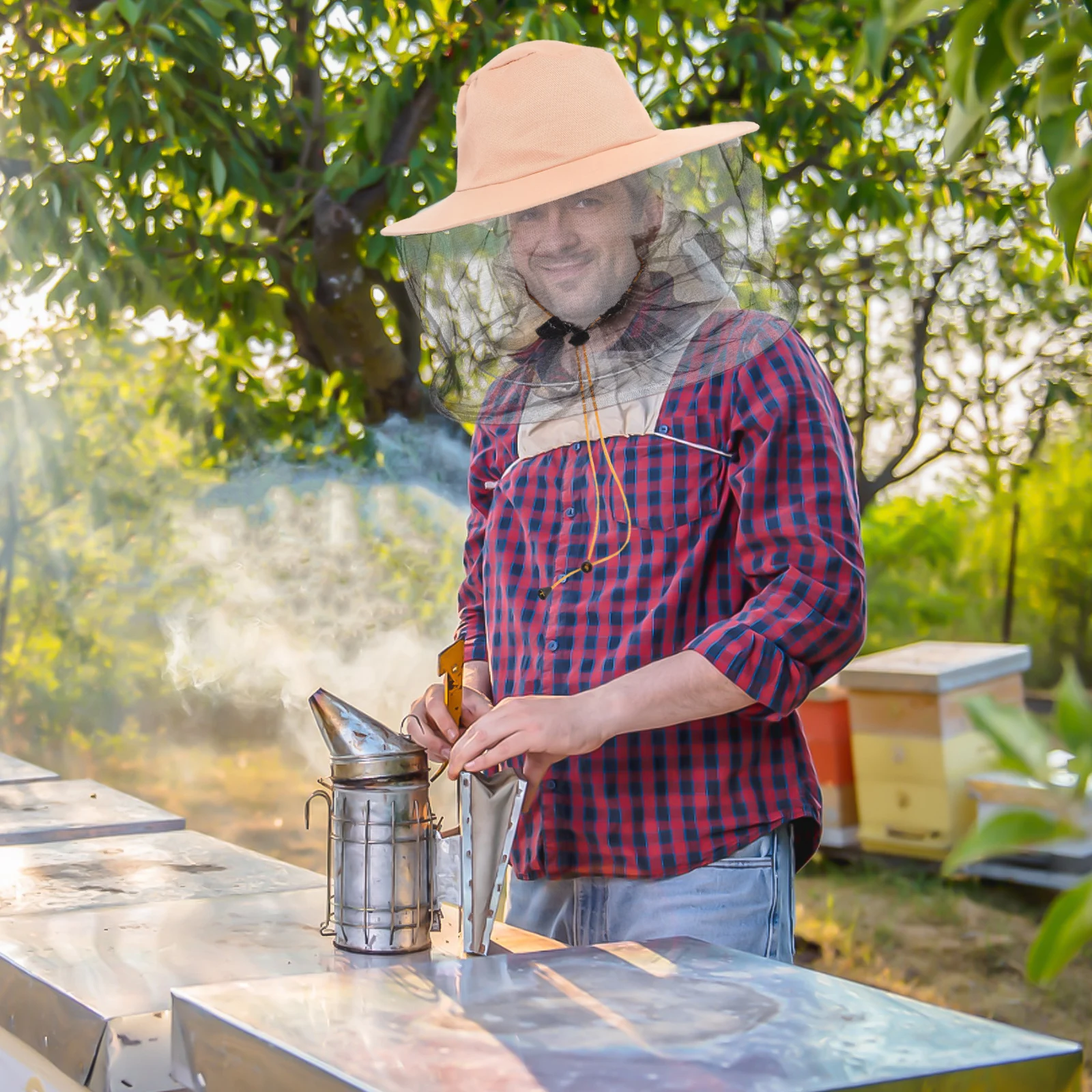 Защитная шапка для пчеловодства, дышащая сетчатая крышка для лица, легкий дизайн для активного отдыха, пчеловодства, рыбалки, насекомых
Защитная шапка для пчеловодства, дышащая сетчатая крышка для лица, легкий дизайн для активного отдыха, пчеловодства, рыбалки, насекомых