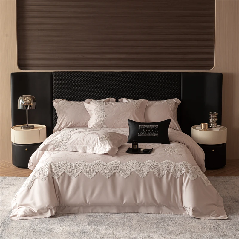 Luxury 600TC Egyptian Cotton Jacquard Embroidery Lace Bedding Set Duvet Cover Bed Sheet Pillowcases Queen King Size Home Textile
Luxury 600TC Egyptian Cotton Jacquard Embroidery Lace Bedding Set Duvet Cover Bed Sheet Pillowcases Queen King Size Home Textile