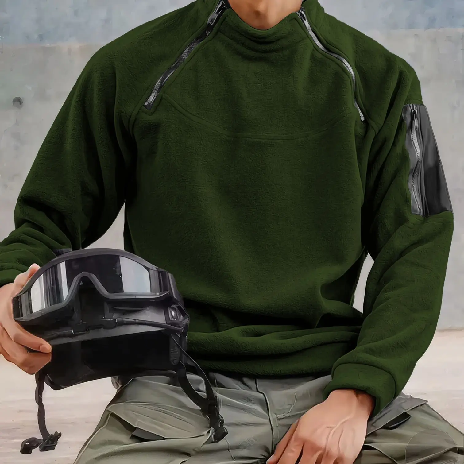 New autumn and winter men's standing collar and fleece warm pullover with double zipper design, trendy windproof jacket for men
New autumn and winter men's standing collar and fleece warm pullover with double zipper design, trendy windproof jacket for men