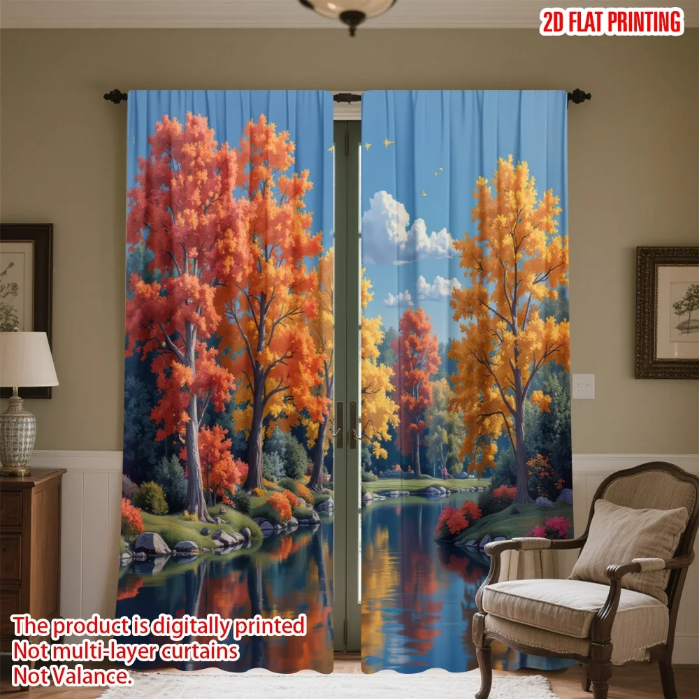 2D flat printing 2pcs Scene Curtains Autumn Trees by River Digital Printed Polyester Drapes Holiday Decorations Use for Drapes
2D flat printing 2pcs Scene Curtains Autumn Trees by River Digital Printed Polyester Drapes Holiday Decorations Use for Drapes
