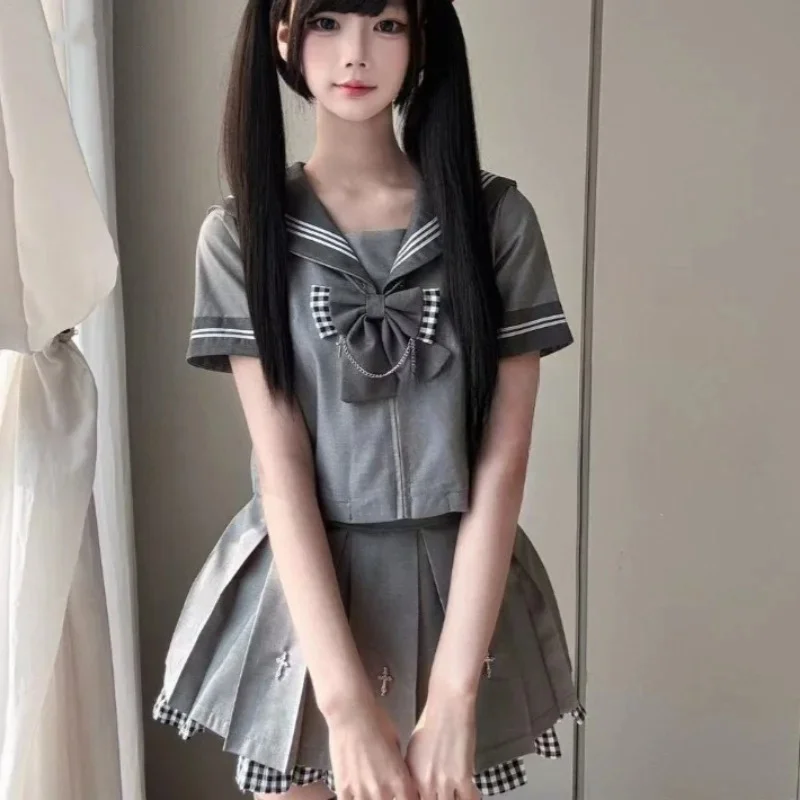 Japanese Sweet Lolita 2 Piece Sets Women Kawaii Rabbit Ears Bow Sailor Collar Tops Mini Pleated Skirt Y2k Jk Uniform Outfits
Japanese Sweet Lolita 2 Piece Sets Women Kawaii Rabbit Ears Bow Sailor Collar Tops Mini Pleated Skirt Y2k Jk Uniform Outfits