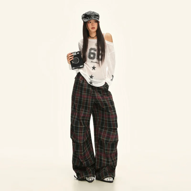 Spring and Autumn American Retro Color-Block Plaid Wide-Leg Casual Pants, Loose and Versatile with Draped Effect
Spring and Autumn American Retro Color-Block Plaid Wide-Leg Casual Pants, Loose and Versatile with Draped Effect