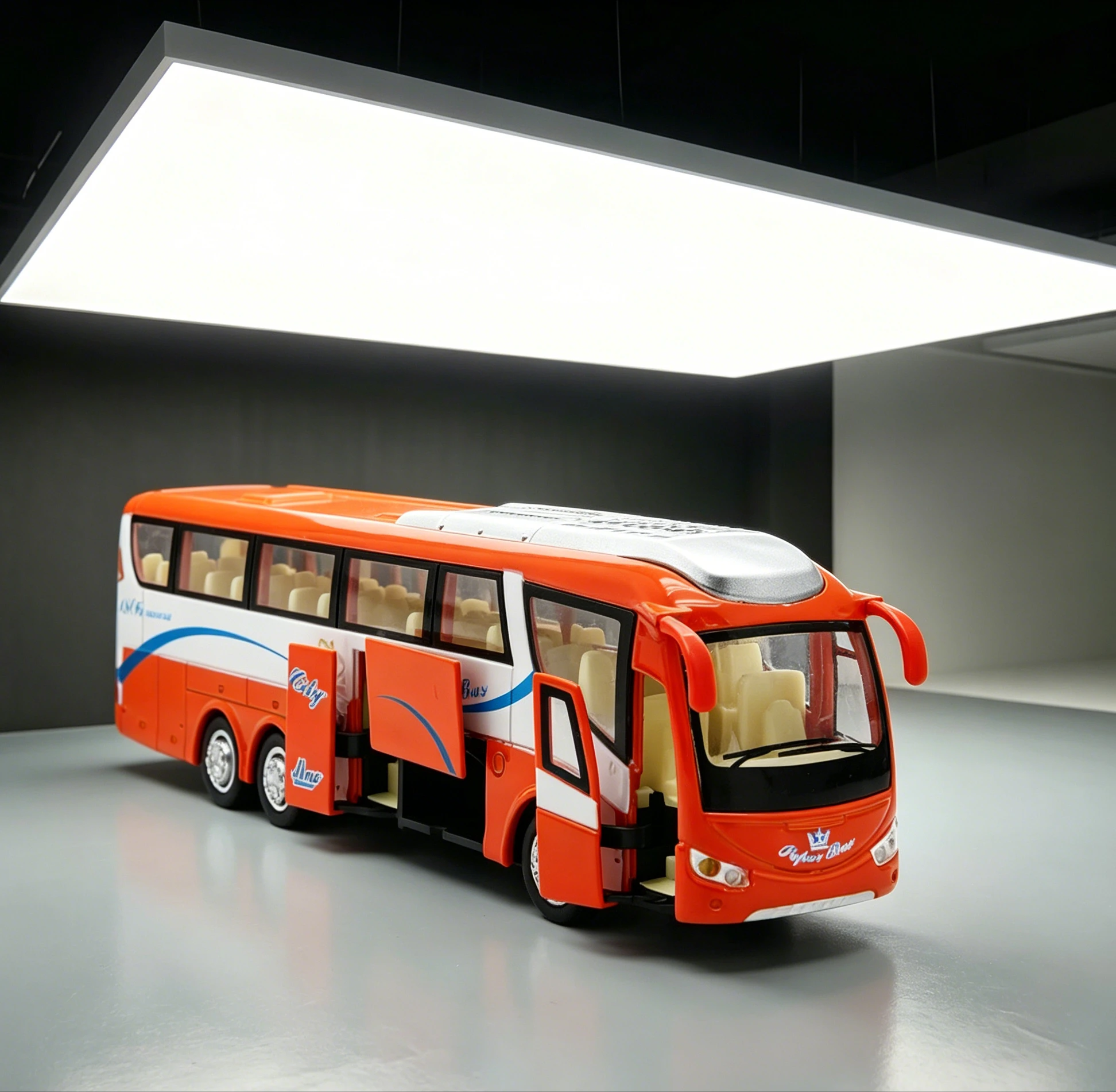 Large Size Tour Bus Diecast Model, 5 Openable Doors Pull Back Bus with Light & Sound, Alloy Vehicle Toy
Large Size Tour Bus Diecast Model, 5 Openable Doors Pull Back Bus with Light & Sound, Alloy Vehicle Toy