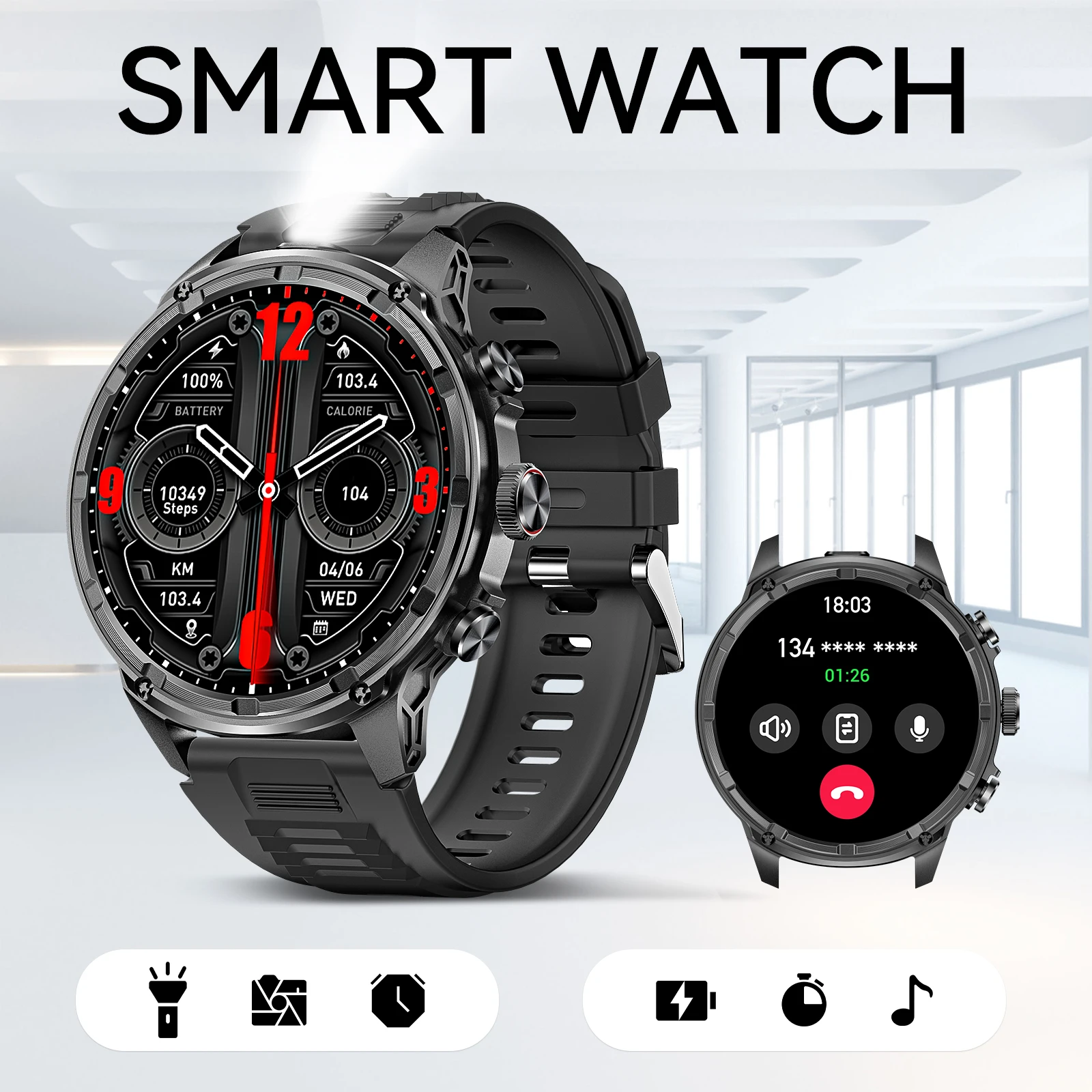 LaNikar New Military Smart Watches for Men 1.85”HD Rugged Smart Watch 710mAh Battery 100+ Sports Modes Heart Rate Sleep Monitor
LaNikar New Military Smart Watches for Men 1.85”HD Rugged Smart Watch 710mAh Battery 100+ Sports Modes Heart Rate Sleep Monitor