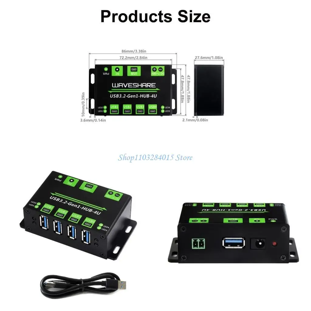 R6FF Advanced 4 Way USB 3.2 Hub With External Power Support And Current Protections For Various USB Devices
R6FF Advanced 4 Way USB 3.2 Hub With External Power Support And Current Protections For Various USB Devices