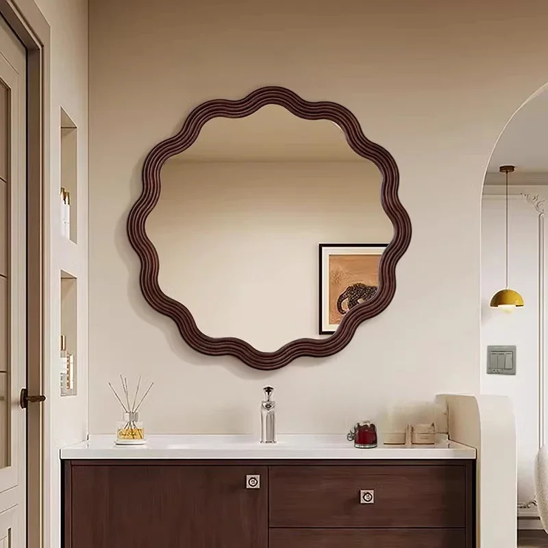American retro bathroom mirror wall hanging bathroom mirror French special-shaped bedroom dresser wave makeup mirror wall hangin
American retro bathroom mirror wall hanging bathroom mirror French special-shaped bedroom dresser wave makeup mirror wall hangin