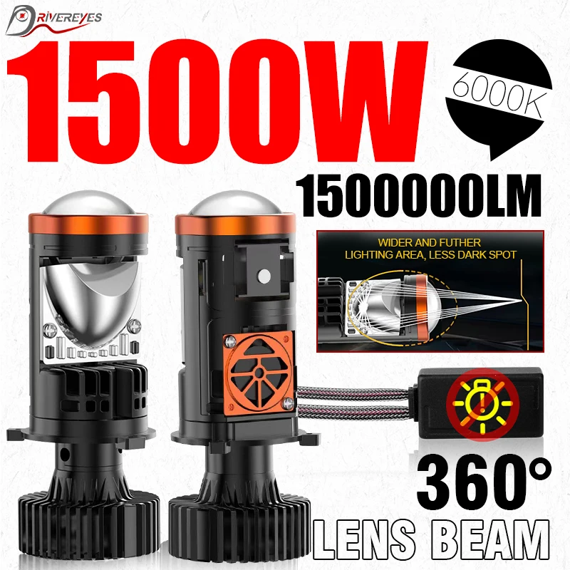 1500W H4 Led Headlight Bulbs 1500000LM Canbus High Low Beam Mini Projector Lens Car Motorcycle Lamps HD Lenses LHD CSP Chips 12V
1500W H4 Led Headlight Bulbs 1500000LM Canbus High Low Beam Mini Projector Lens Car Motorcycle Lamps HD Lenses LHD CSP Chips 12V