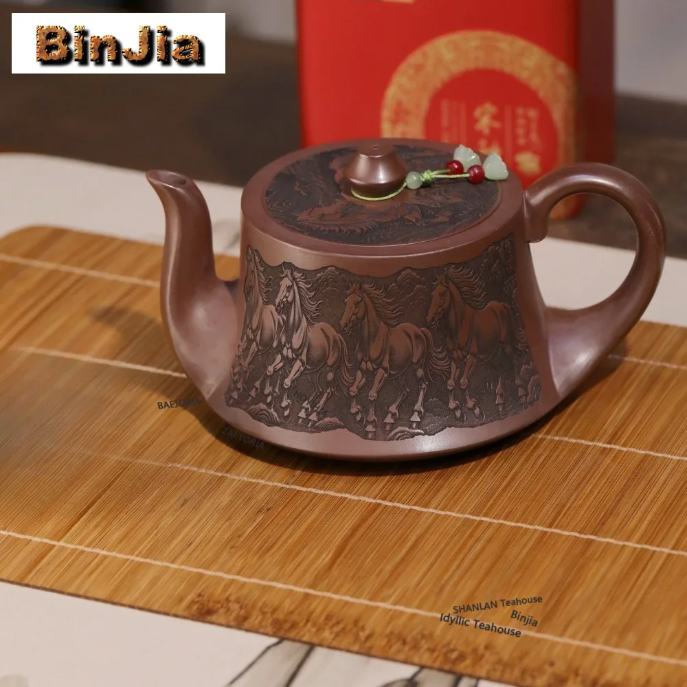 550ml Classic Yixing Purple Clay Teapots Handmade Horse Pot Raw Ore Stone Red Mud Kettle Chinese Zisha Tea Set For Tea Gifts
550ml Classic Yixing Purple Clay Teapots Handmade Horse Pot Raw Ore Stone Red Mud Kettle Chinese Zisha Tea Set For Tea Gifts