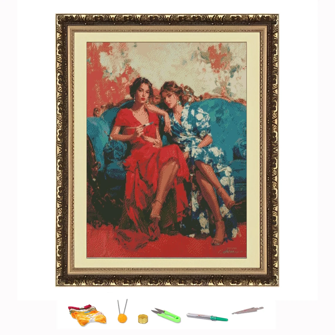 Cross Stitch Embroidery Two women on the sofa Thread Drawing DIY Needlework Kit Decorate Printed on Canva 11CT
Cross Stitch Embroidery Two women on the sofa Thread Drawing DIY Needlework Kit Decorate Printed on Canva 11CT