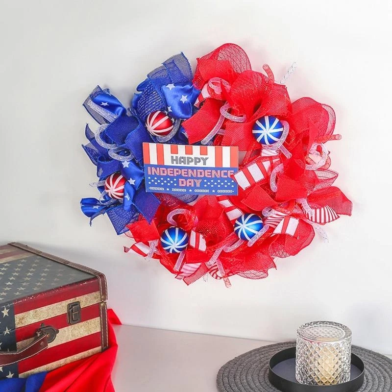 090B July 4th Wreath Handcrafted Memorial Day Wreath Festival Garland Decoration for Veterans Day Memorial Day Home Wall 2pcs
090B July 4th Wreath Handcrafted Memorial Day Wreath Festival Garland Decoration for Veterans Day Memorial Day Home Wall 2pcs