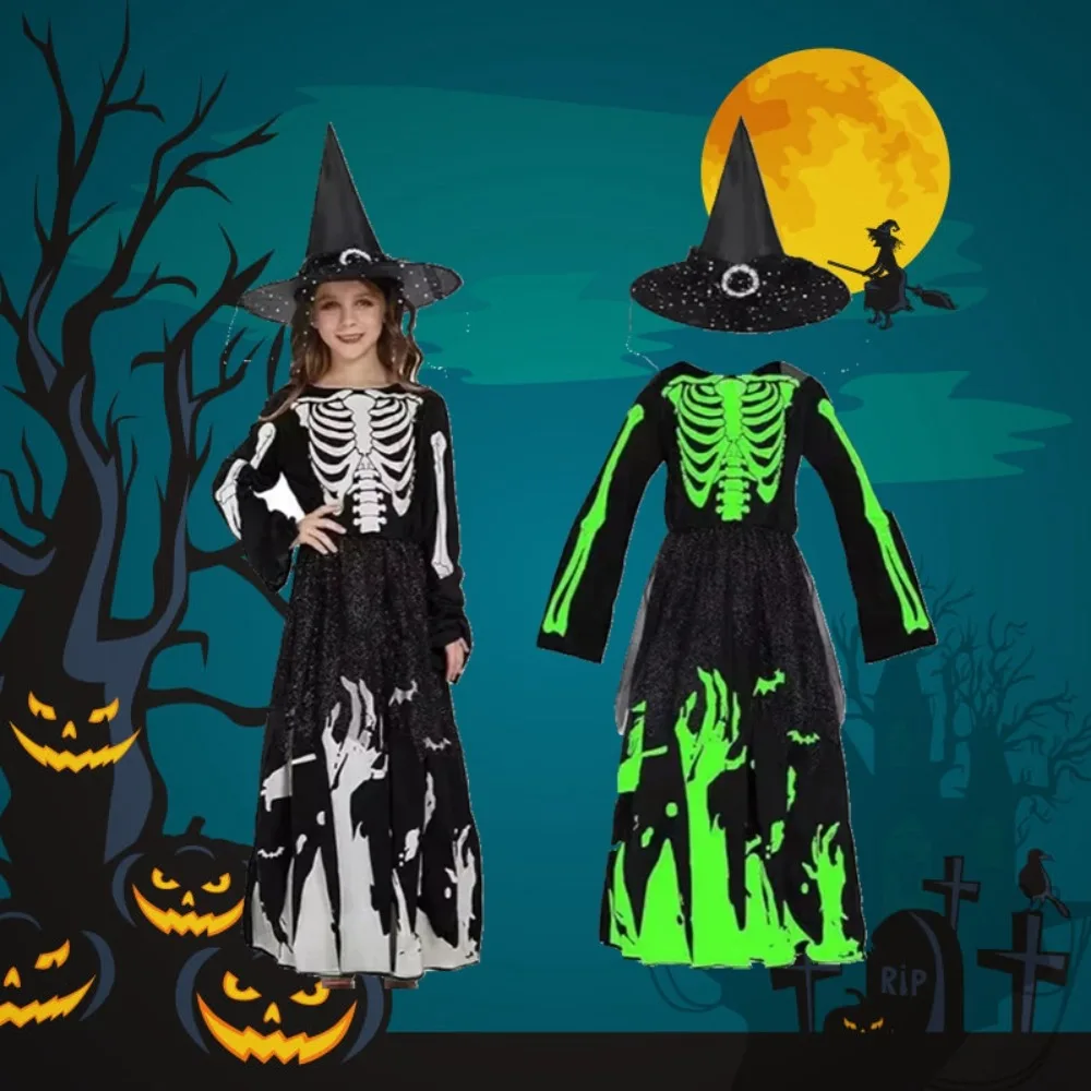 Phantom with Hat Luminous Witch Clothing Skeleton Zombie Ghost Cosplay Costumes Jumpsuit Death Carnival Party Reaper Set Child
Phantom with Hat Luminous Witch Clothing Skeleton Zombie Ghost Cosplay Costumes Jumpsuit Death Carnival Party Reaper Set Child