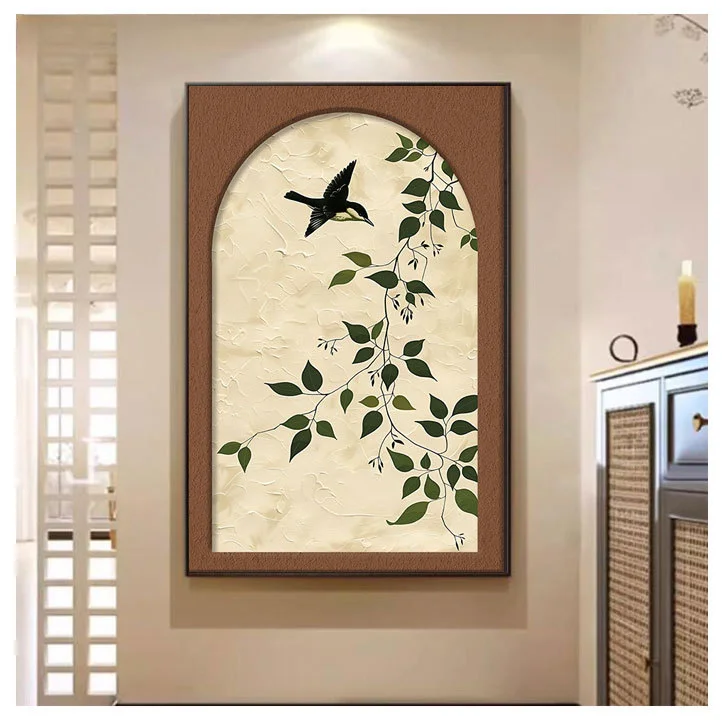 New Chinese-style entrance high-end sense of antique aisle living room homestay canvas painting
New Chinese-style entrance high-end sense of antique aisle living room homestay canvas painting