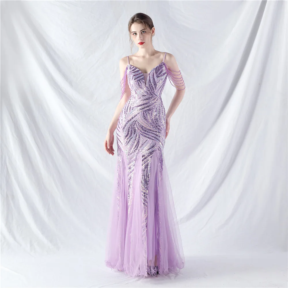 Light Lavender Mermaid Long 2024 Evening Dress High Quality Sequined Tulle Special Occasion Gwons For Prom Dropshipping
Light Lavender Mermaid Long 2024 Evening Dress High Quality Sequined Tulle Special Occasion Gwons For Prom Dropshipping