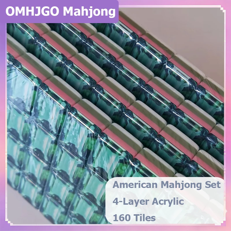 OMHJGO 160 Tiles Emerald Green Engraved American Mahjong Set Acrylic Luxury Portable Mah Jongg for Home Party Entertainment Gift
OMHJGO 160 Tiles Emerald Green Engraved American Mahjong Set Acrylic Luxury Portable Mah Jongg for Home Party Entertainment Gift