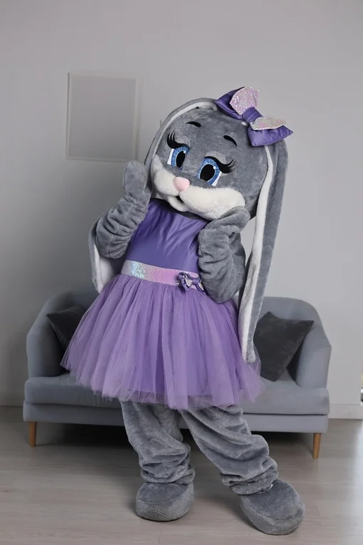 Advertising Walk Mascot Costumes Clothing Grey Rabbit Mascot Purple Dress Carnival Party Fashion Show
Advertising Walk Mascot Costumes Clothing Grey Rabbit Mascot Purple Dress Carnival Party Fashion Show