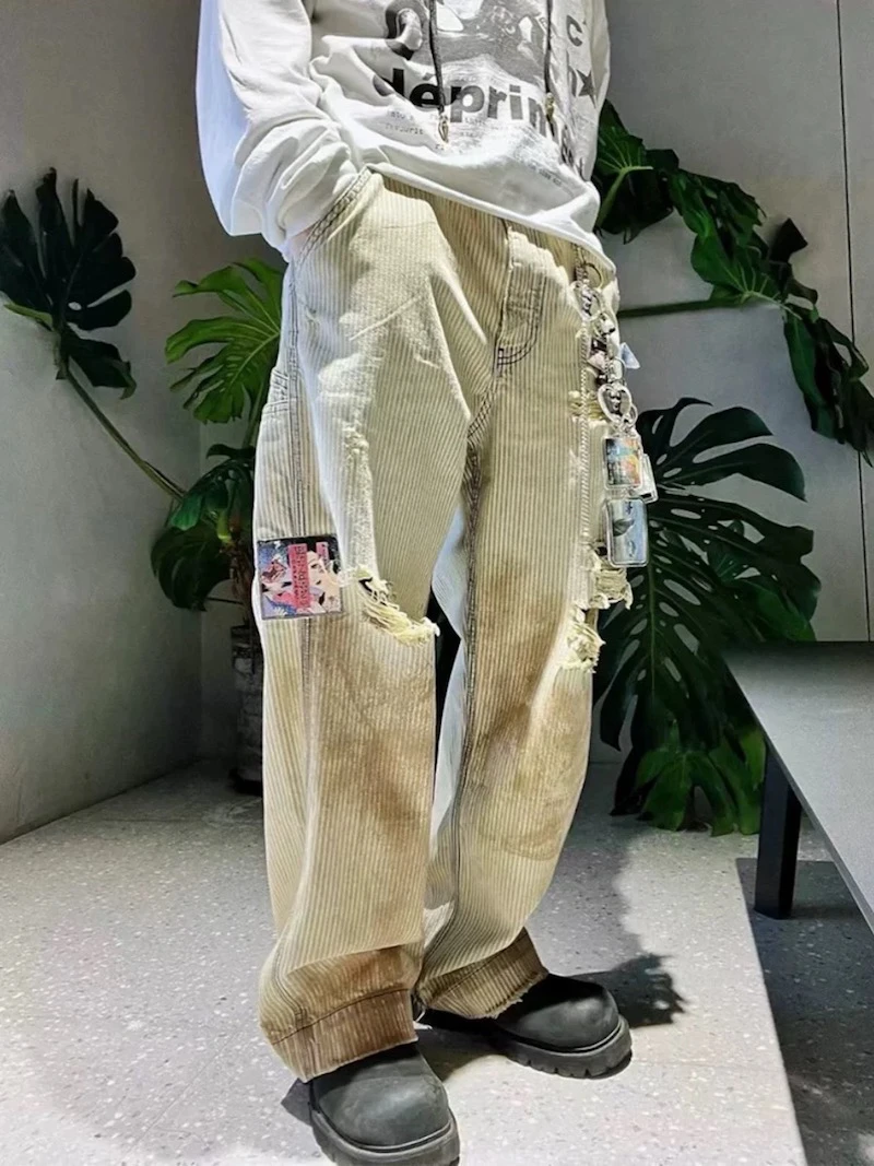 Американские джинсы-карго в стиле High Street Erd Sle Depred Rich Kids с мультяшными нашивками, удлиненные, для активного отдыха
Американские джинсы-карго в стиле High Street Erd Sle Depred Rich Kids с мультяшными нашивками, удлиненные, для активного отдыха