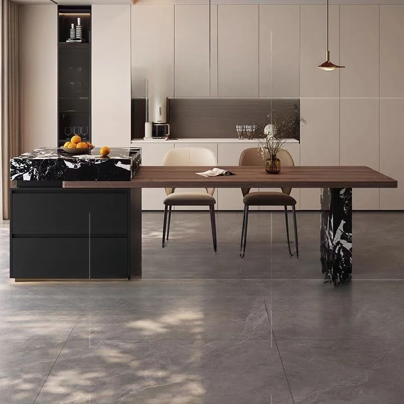 Retractable solid wood island dining table integrated household microwave storage function island
Retractable solid wood island dining table integrated household microwave storage function island