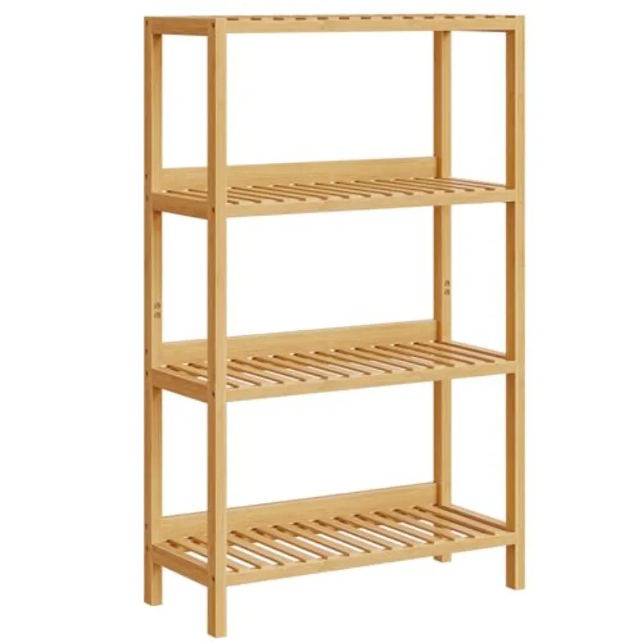 Bamboo Storage Shelf, 4-Tier Freestanding Shelving Unit, Multifunctional Storage Rack with Back Panel, 23.6 x 10.2 x 39.4 inche
Bamboo Storage Shelf, 4-Tier Freestanding Shelving Unit, Multifunctional Storage Rack with Back Panel, 23.6 x 10.2 x 39.4 inche