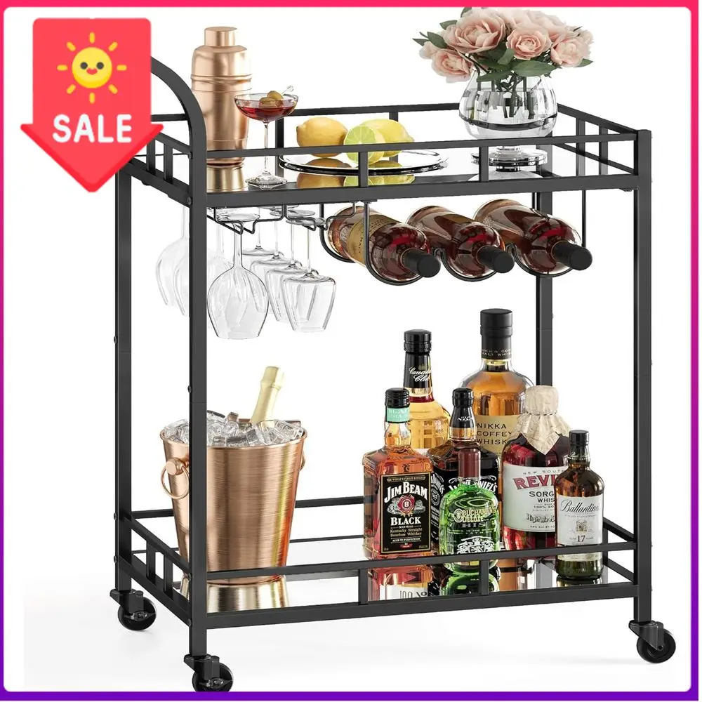 Бестселлер: Черная сервировочная тележка с зеркальными полками, держателями для вина и бокалов для домашнего бара или обеденной зоны
Бестселлер: Черная сервировочная тележка с зеркальными полками, держателями для вина и бокалов для домашнего бара или обеденной зоны