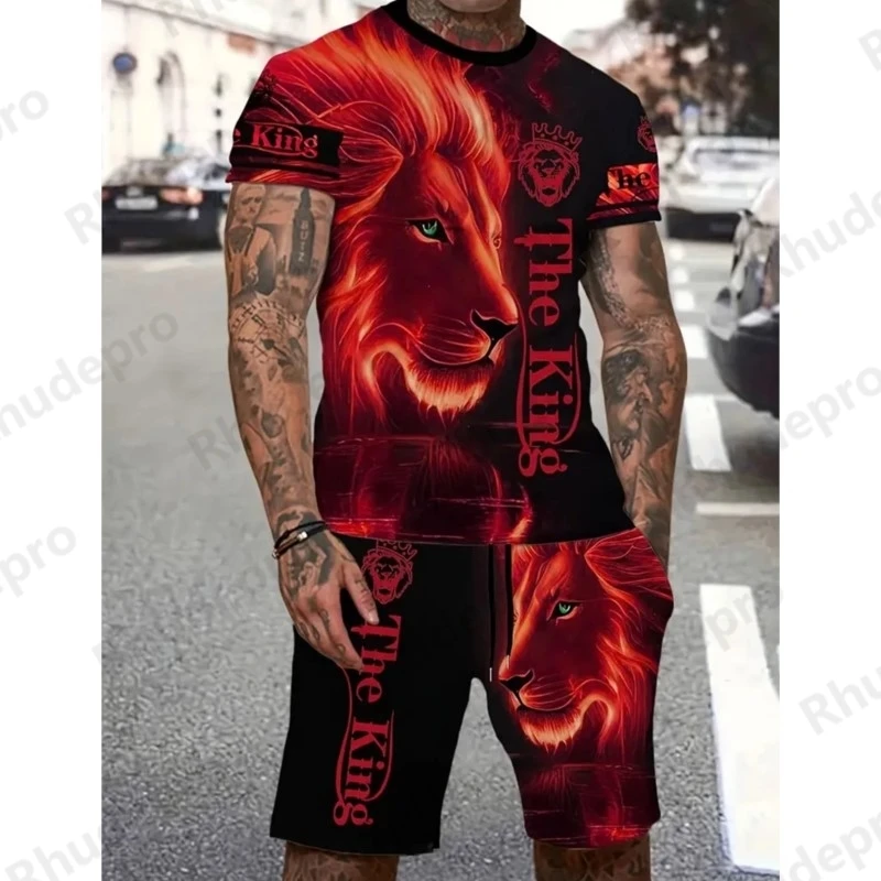 New Men's Summer Casual Everyday Short Sleeve And Shorts Set Cool The Lion King Print T-Shirt And Drawstring Short Suit
New Men's Summer Casual Everyday Short Sleeve And Shorts Set Cool The Lion King Print T-Shirt And Drawstring Short Suit